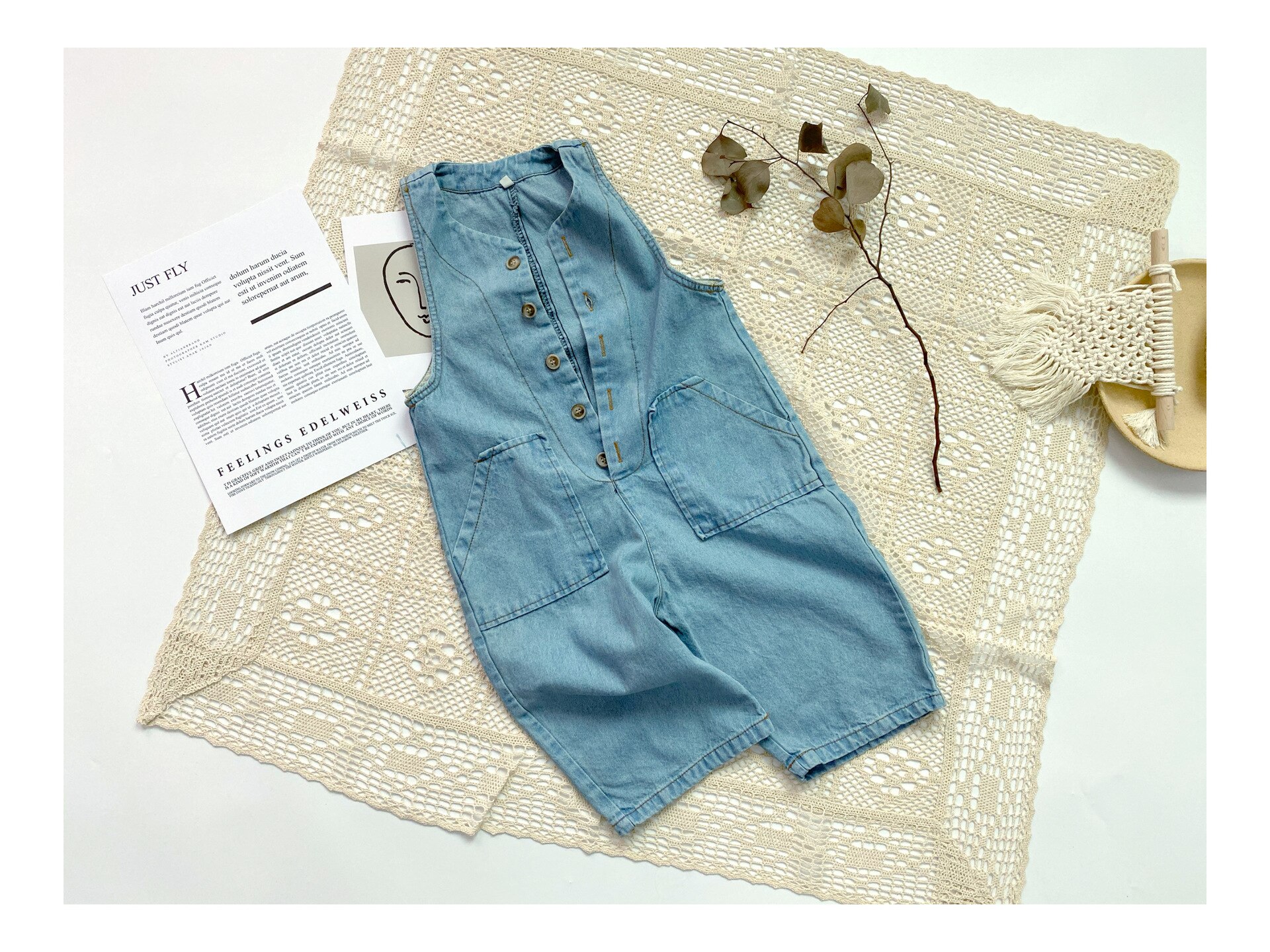 Zomer Kids Jumpsuit Baby Meisje Overalls Jongens Denim Overalls Vintage Koreaanse Casual Clothings: Tag 100