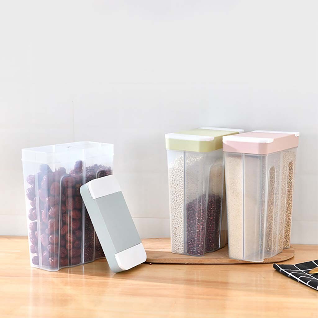 Plastic Cereal Dispenser Storage Box Kitchen Food Grain Rice Container Nice