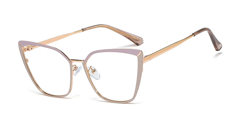 48104 Cat Eye Retro Ultralight Metalen Brilmonturen Mannen Vrouwen Optische Mode Computer Bril: C6 purple pink