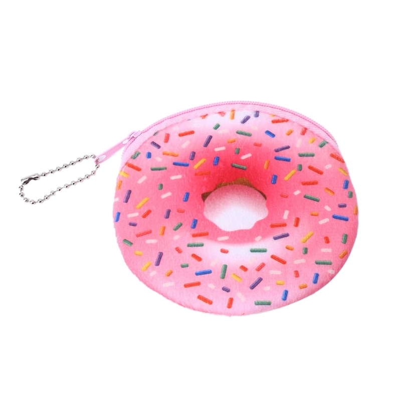 Cartoon Coin Purse Donuts Zipper Change Wallet Card Holder Women Student