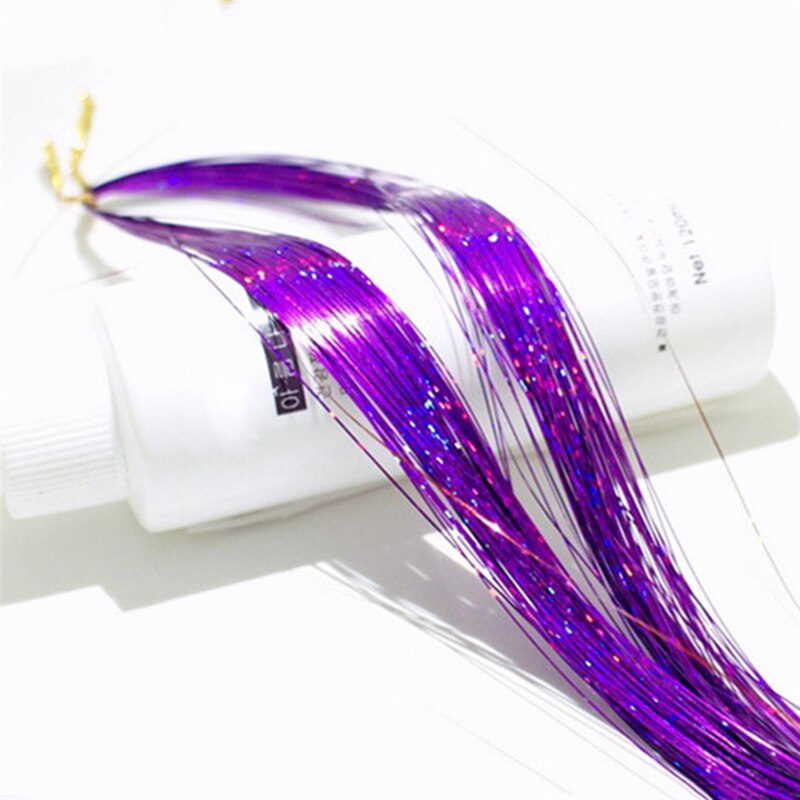 Hår glitter glitter förlängningar highlights falska hårstrån festaccessoarer hårförlängning bröllop fläta dreadlock: 02