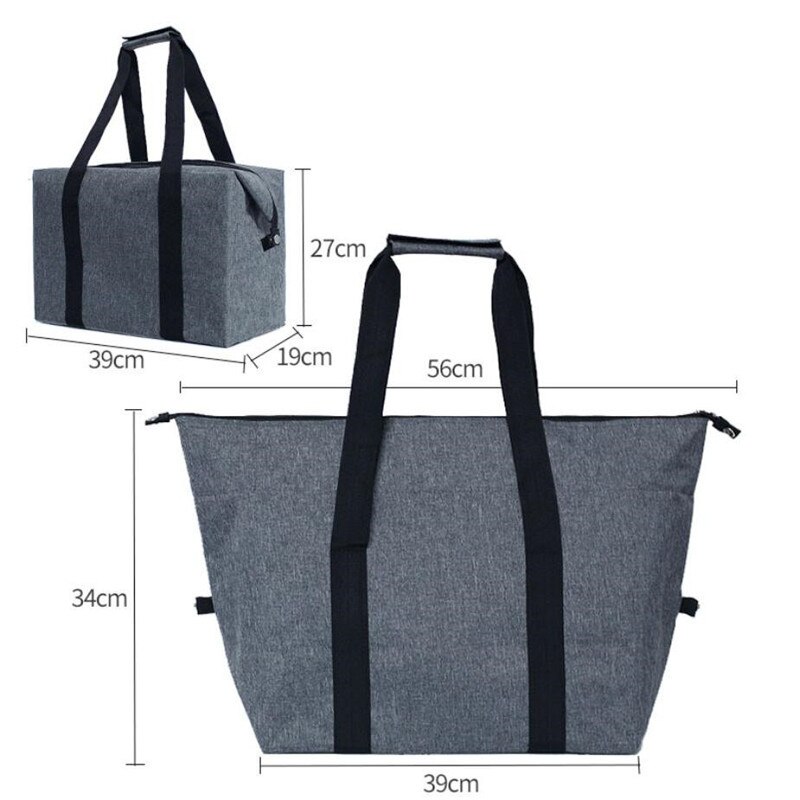 Draagbare Lunch Tas Thermische Geïsoleerde Lunch Tas Voor Vrouwen Meisjes Draagbare Carry Tote Koeler Lunchbox Geïsoleerde Tas 2022: Grey Large