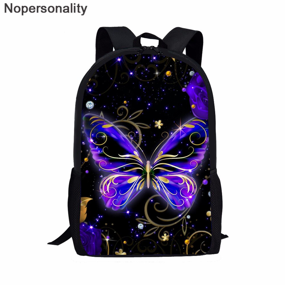 Nopersonality Butterfly Backpack for School Kids Girls Book Bags 3Pcs/Sets Rucksack Women's Travel Bagpack Children Schoolbags: Z5909C