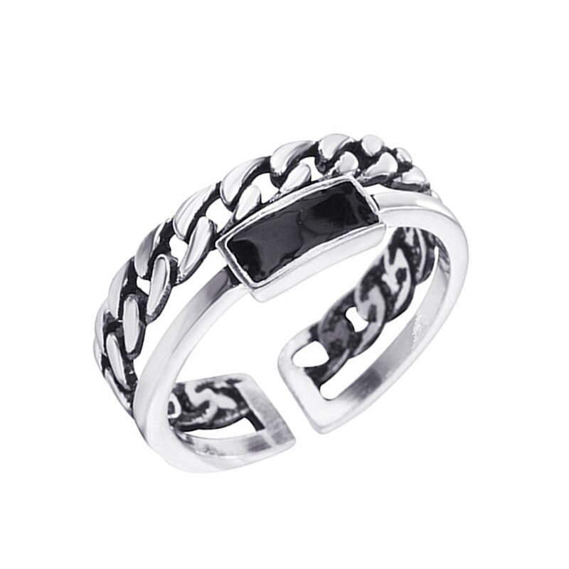 Persoonlijkheid Bohemian Vintage Zwarte Kettingen Ringen Voor Vrouwen Mannen Vintage Ringen Gothic Sieraden Valentines