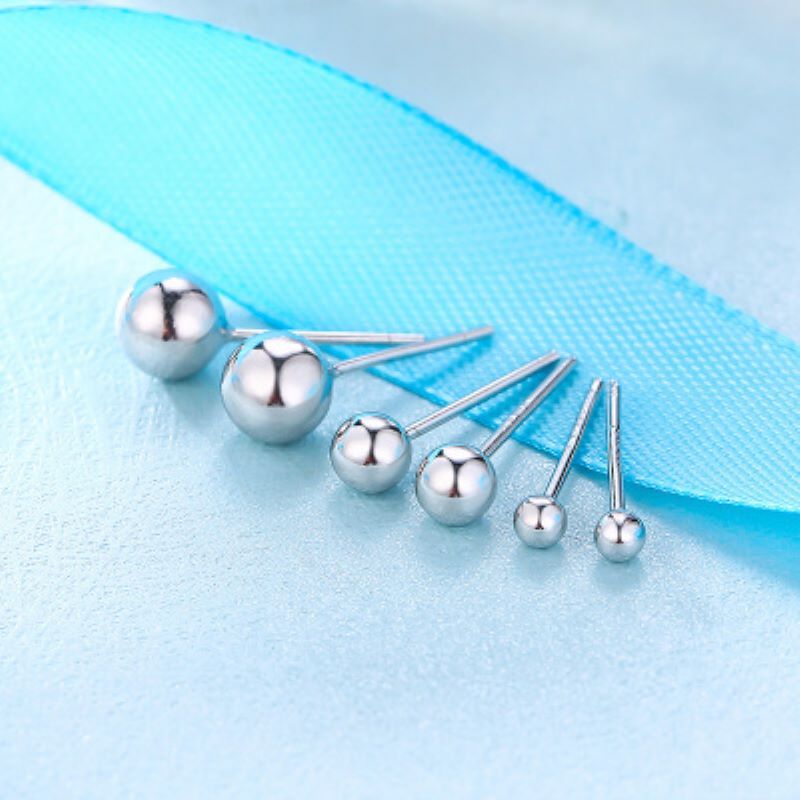 S925 Zilveren Sieraden Bal Oorbellen Voor Vrouwen Luxe Oor Bot Nagel