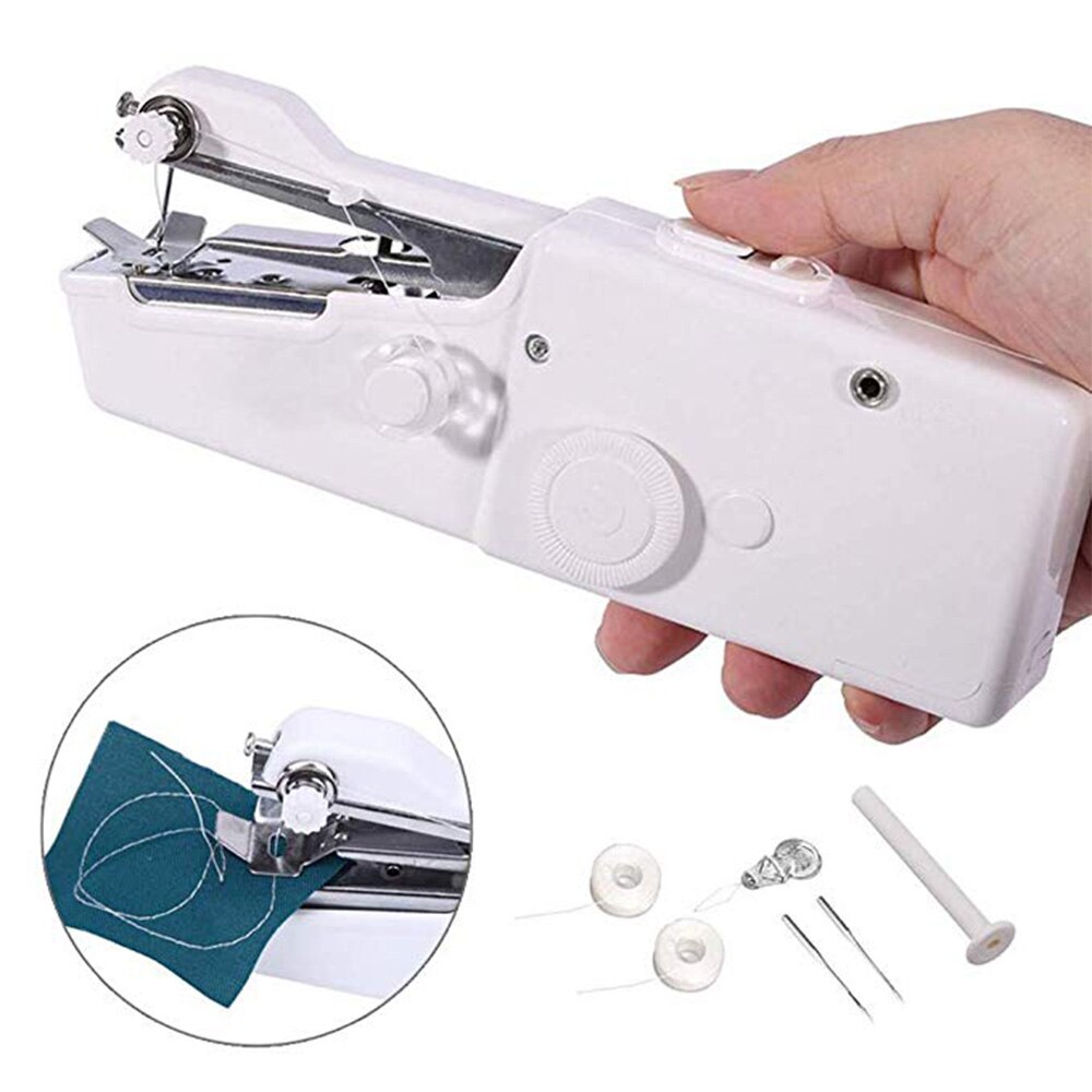 Portable Sewing Machine Mini Handheld Sewing Machine Cordless Electric Stitch Household Tool for Fabric Clothing Kids Cloth: A