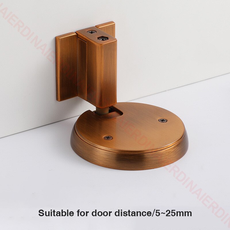 NAIERDI Windproof Mechanical Self-Locking Door Stopper With Adjustable Height Hidden Mounting Heavy Duty Door Stop Hardware: Normal Yellow bronze