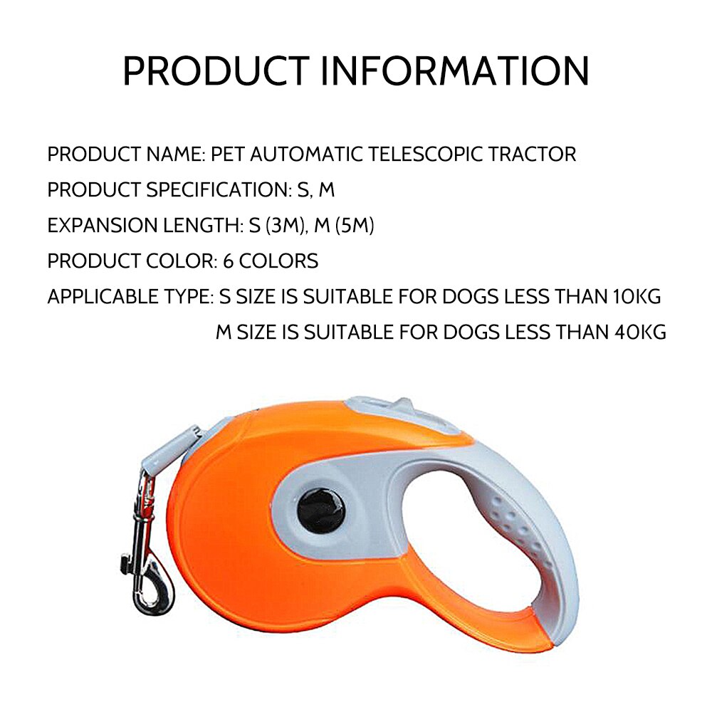LeChong Pet Dog traction rope Automatic telescopic traction rope for pet Dogs Retractable dog rope leash Dog tractors