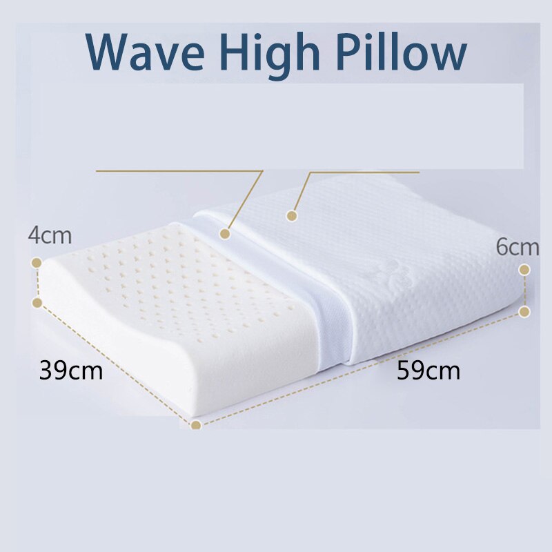 Natural-Latex Pillow Orthopedic Cervical Massage Bed Pillow Release Pressure Sleeping Pillows for Bedroom with Pillowcase: Wave Pillow Big