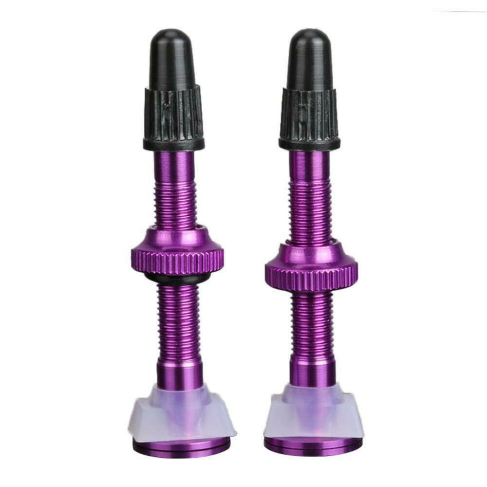 Fiets 1 Paar 40 Mm Presta Ventiel Voor Road Mtb Fiets Tubeless Banden Messing Kern Legering Stem Tubeless Kit Compatibel: Purple Valves PAIR