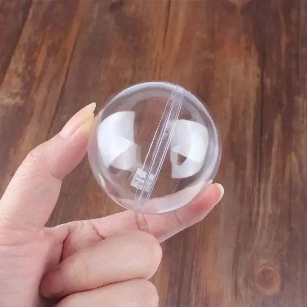 Bola de Navidad acrílica de plástico transparente, bola de adorno rellenable de 7-16CM para decoración Manual del hogar, de Navidad y boda