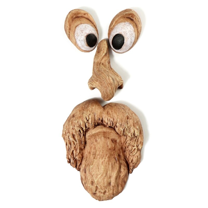 Amüsant Harz Ostern Baum Stamm Dekoration Hängen Baum Alten mann Gesicht Garten Dekoration Zauberstab Dekor: 1