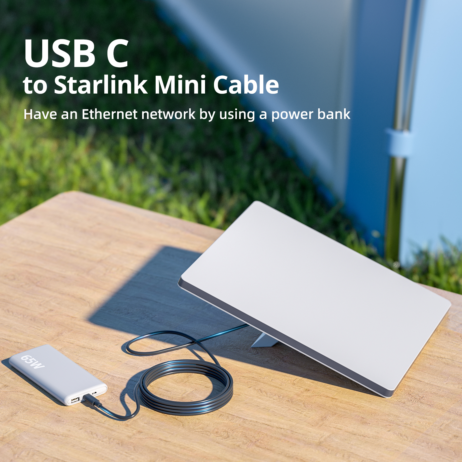 Starlink Mini Kabel 5m - USB C PD 100W+ Compatibel - Waterdichte Kabel Adapter
