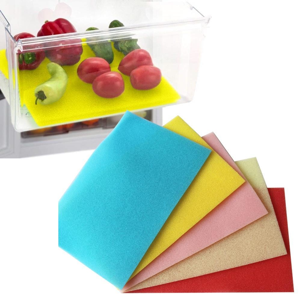 1pc Random Color Kitchen Sponge Pad Refrigerator Drawer Mat Vegetable and Fruit Preservation Sponge Anti-oil Mildew