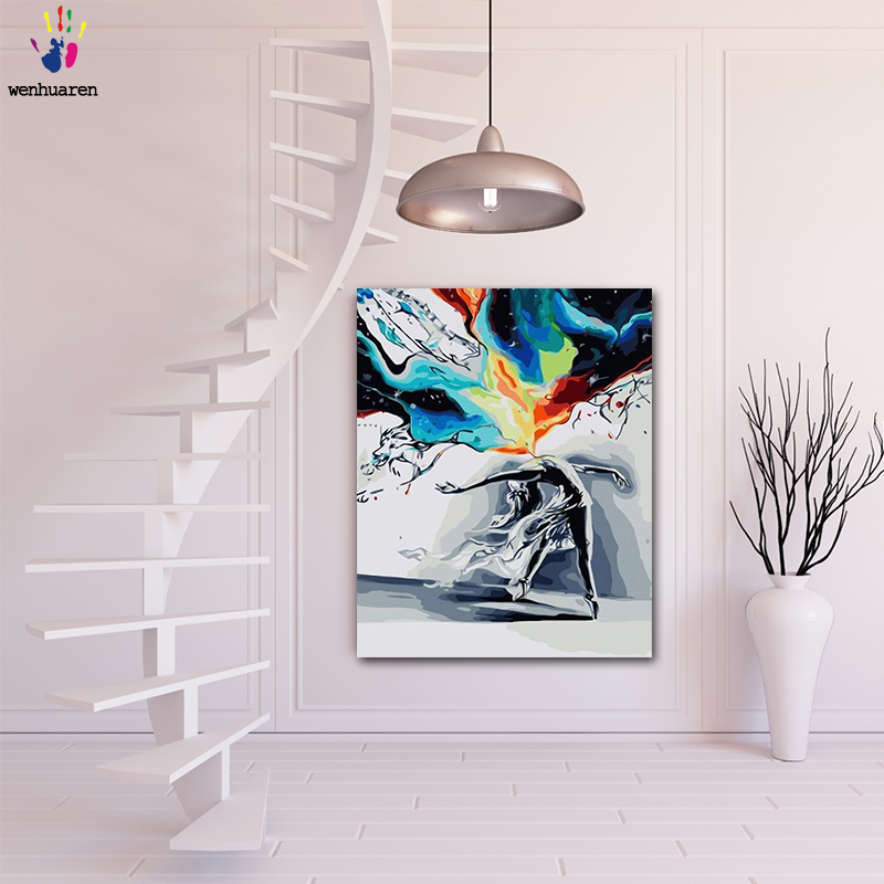 DIY colorings pictures by numbers with colors Dancing girl picture drawing painting by numbers framed Home