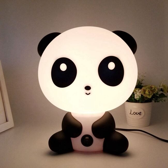 Cartoon nachtlampje Leuke panda beer tafel bureaulamp LED Kinderen Baby Slaap lamp Voor Slaapkamer bed indoor decor verlichting: panda / ons