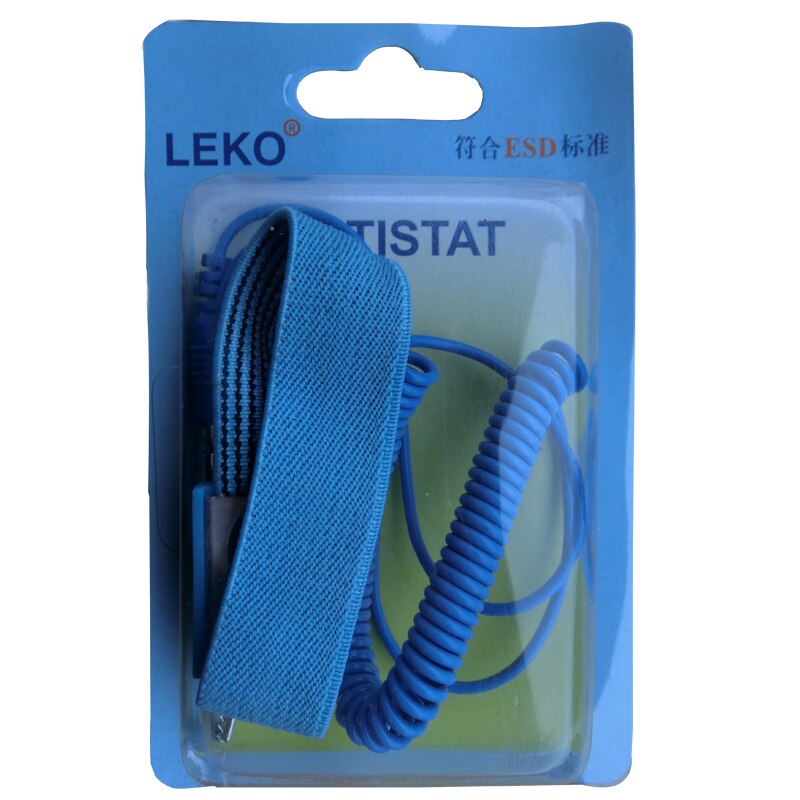 PVC de inalámbrico Clip antiestático Anti estática pulsera ESD de la correa de muñeca de Cables para electricista IC PLCC trabajador