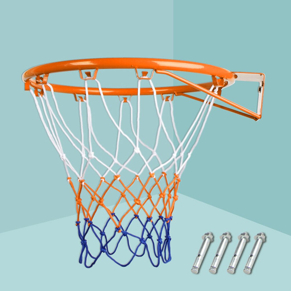 32cm Hanging Basketball Wall Mounted Goal Hoop Rim Net Iron Sports Netting Indoor Outdoor Children Basketball Rim