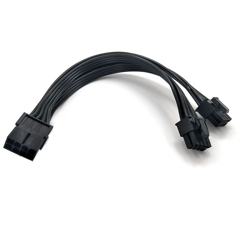 10 20cm grafikkarten- 8 -pin-buchse,  to 2 x 8p(6+2)- pin-verlängerungsstromkabel-stecker pcie pci express 18 awg 4 -adriges kabel