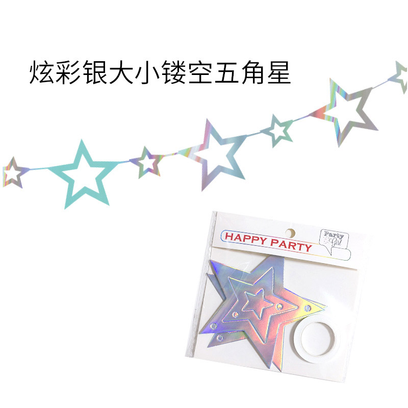Glitter Stars Garland Banner Decoration Star Hanging Bunting Banner for Graduation Wedding Birthday Christmas Party Supplie: plum
