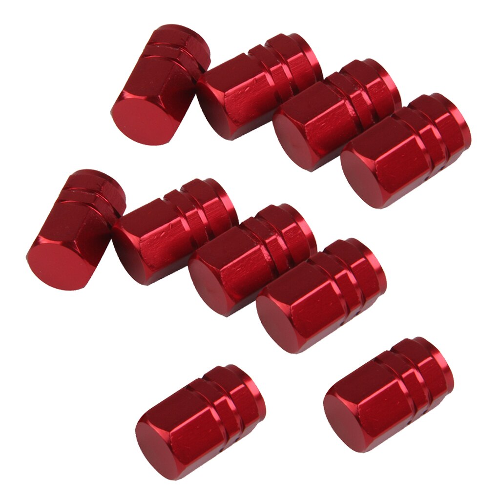 10x Universele Auto Valve Tyre Wheel Stem Tire Air Dust Covers Caps Rood