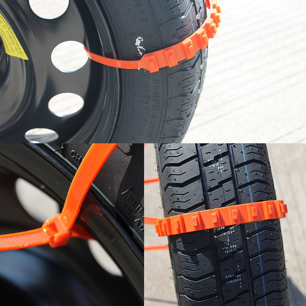 20PCS 10*910mm AP3285-Z Car Tire Anti-skid Strap Vehicle Tyre Non-slip Zip Grip Strip for Snow Ice Mud Prevention