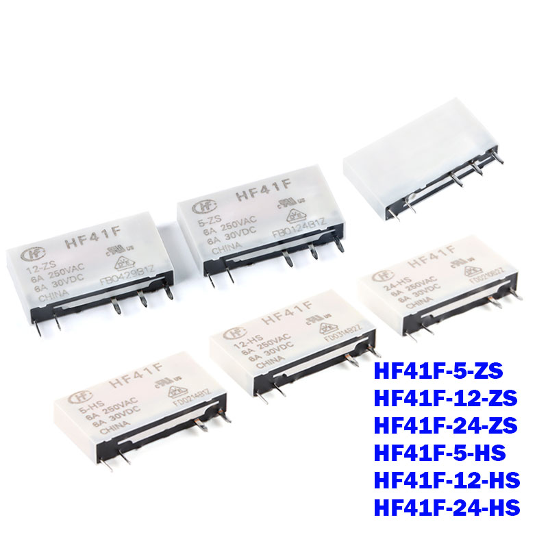 10 stück  hf41f-24- zs  hf41f-12- zs  hf41f-5- zs  hf41f-5- hs  hf41f-12- hs  hf41f-24- hs industrierelais, subminiatur-leistungsrelais 41f hf41f