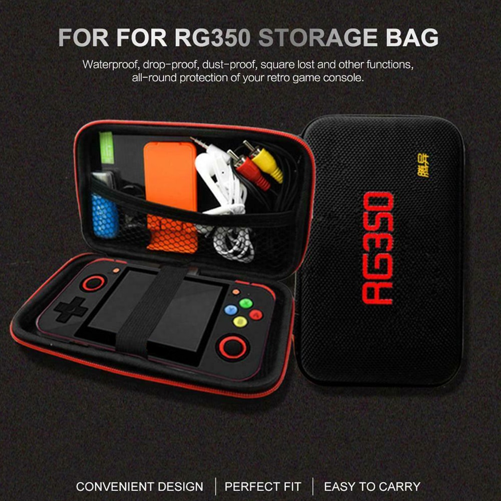 Storage Mesh Pocket Waterproof Retro Travel Hard EVA Carrying Case With Lanyard Game Console Bag Protective Portable For RG350