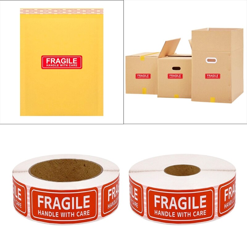 150/500 Pcs "FRAGILE" Warning Labels Stickers Please Handle with Care Sign Decal for Goods Decoration Multipurpose
