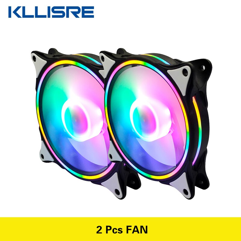 Kllisre Led Case Fan 120Mm Fans Stille Glijlager 4pin Desktop Pc Fan Computer Cooling Cooler Cpu Koelers Radiatoren: 2 Pcs FAN