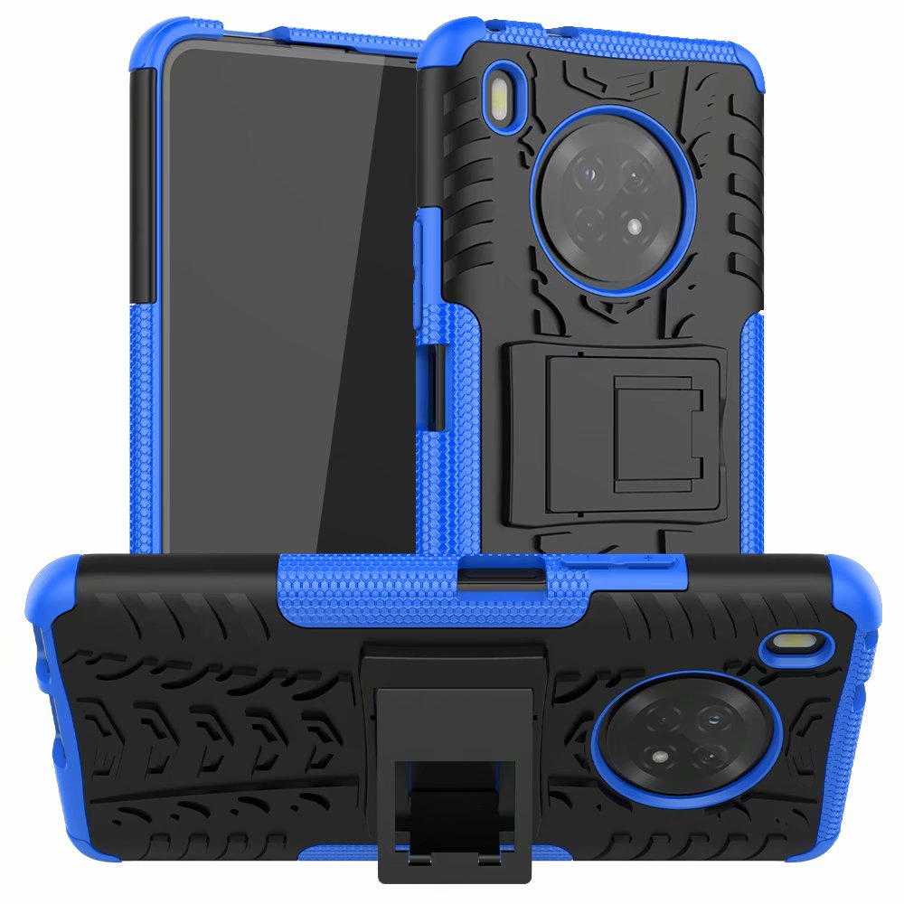 For Huawei Y9a Hard Case + Tempered Glass Hybrid Armor Soft Heavy Duty Stand Protection Enjoy 20 Plus 5G Silicon Cover
