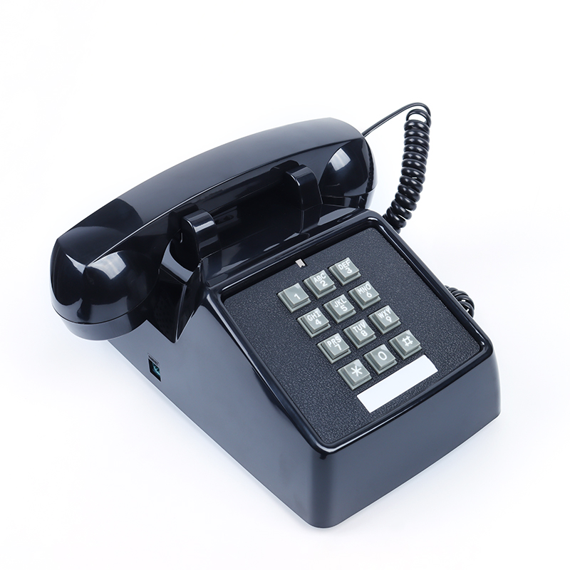 Knop Wijzerplaat Vintage Vaste Telefoon Rood Zwart Plastic Home Office Retro Draad Vaste Vaste Telefoon Europa Stijl: Black Landline phone