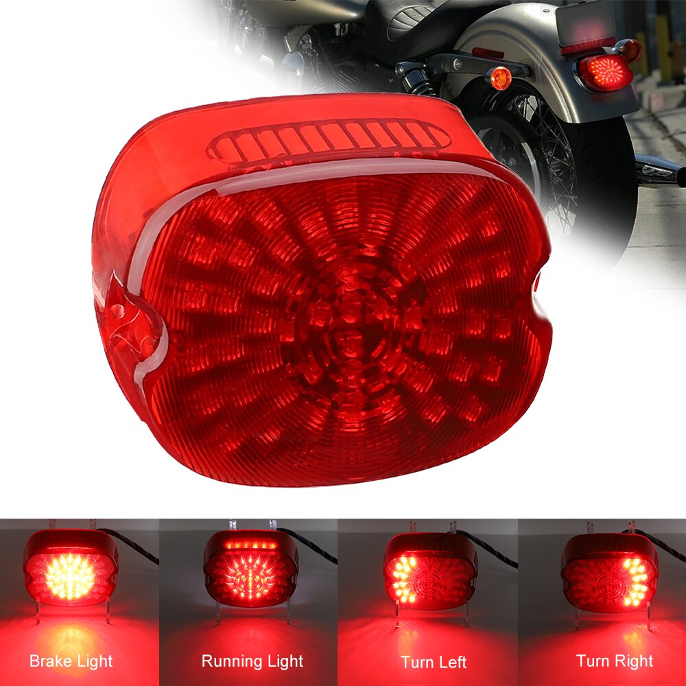 Led baglygte motorcykel plug and play bremse blinklys baglygter til sportster dyna electra glide road touring softail: Wm -ht10- b rød