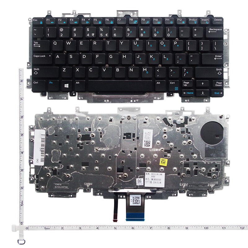 Clavier d'ordinateur portable pour DELL Latitude 7000/12 5000 Series - Disposition US/JP, Rétroéclairé - E7250, 5290, 5270, E5250: 98 nouveaux rétroéclairages américains