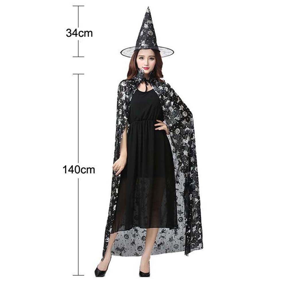Trajes de desempenho na moda conjuntos de manto de halloween bonés de bruxa abóbora trajes assustadores cosplay bat chapéu roupas de bruxa das mulheres dos homens