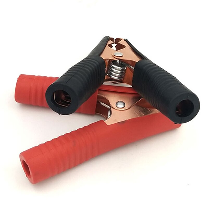 100A Copper Car Battery Electric Clip Alligator Clips Auto Crocodile Clamp Black Negative Red Positive Alloy Pliers 12V 24V 50A
