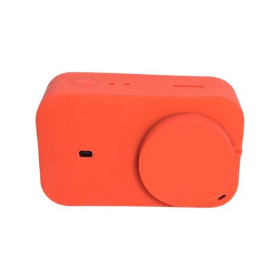 Anti-scratch Silicon Gel Protective Case Cover With Lens Cover for Xiaomi Mijia Mini Action Camera 4K Sport Video Cam Accessory: Red