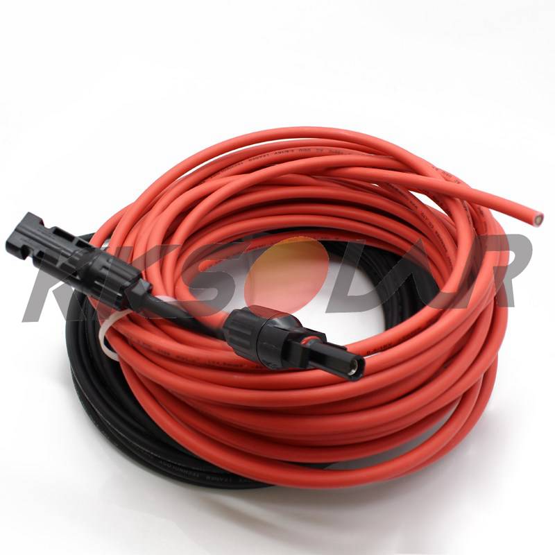 4mm2 12AWG black &amp; red Solar PV Copper Cables Wires with Connector solar Panel Extension Cable for solar panel kit Accessories