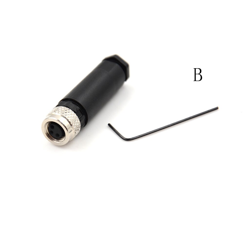 M8 Waterproof Sensor Connector 3Pin 4Pin A Type Male&female Straight&angle Screw Threaded Plug Coupling: 3P female