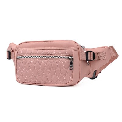 Sac banane à carreaux à la taille pour femmes, sacoche ceinture, sacoche ceinture, en Nylon, pour porte-monnaie Mobile,: Pink