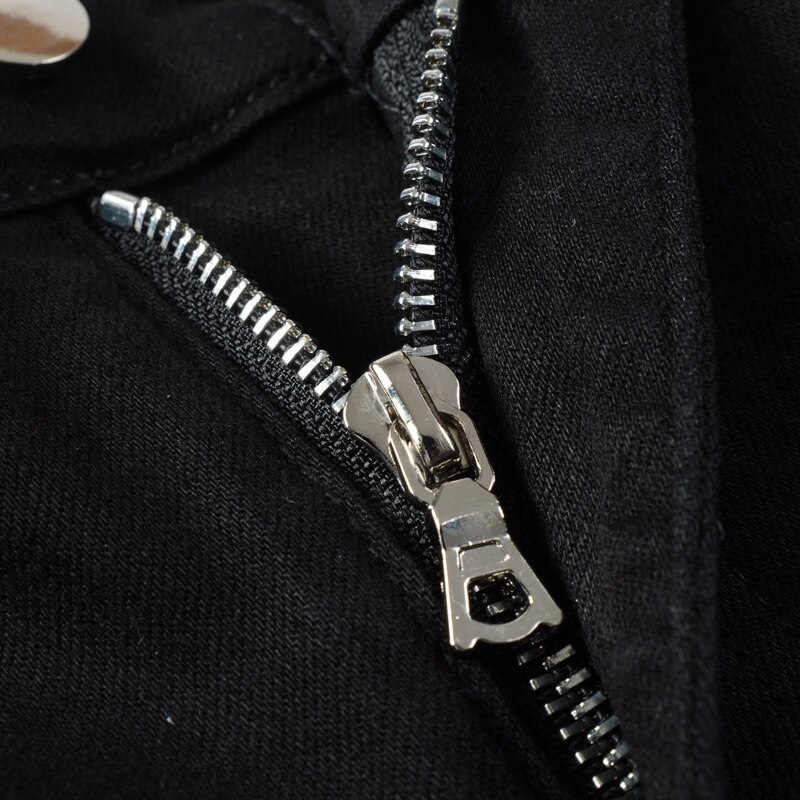 Streetwear Men Jeans Black Color Elastic Slim Fit Ripped Jeans Men Painted Hip Hop Stretch Denim Punk Pants