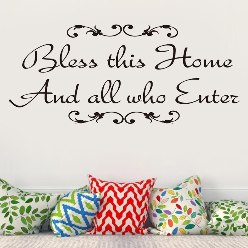 Bless This Home And All Who Enter Wall Stickers Wall Decals Vinyl Art