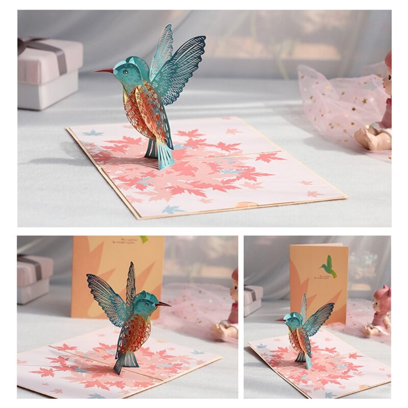 3D Pop-Up Dier Vogel Wenskaart Voor Verjaardag Moederdag Wedding Party Graduation Met Envelop