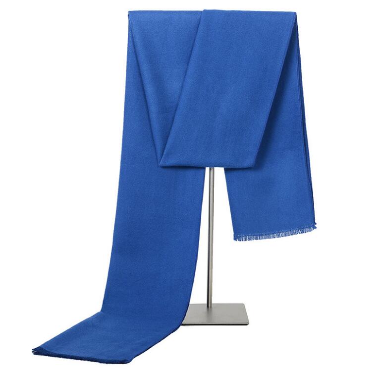Bufanda clásica de algodón para hombre y mujer, chal largo de , a la , de invierno, con anillo, HY121: Blue