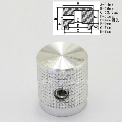 5Pcs Aluminium Knop Potentiometer Knop 14*16*6Mm Potentiometer Cap Auto Knop Switch Cap Encoder Voor versterker