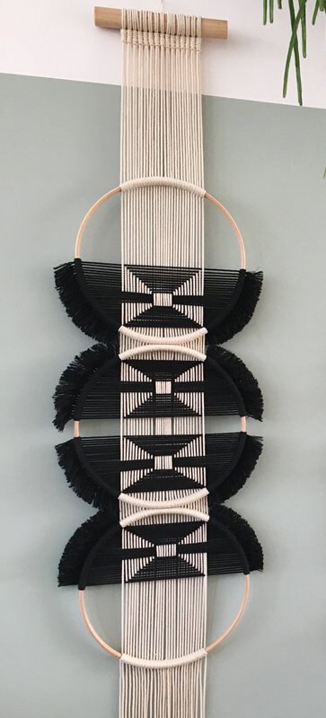 Decoración creativa de pared de algodón, tapiz redondo de madera, colgante de pared de macramé, tejido a mano, estilo Simple de Mandala para decoración de habitación y casa: Style B
