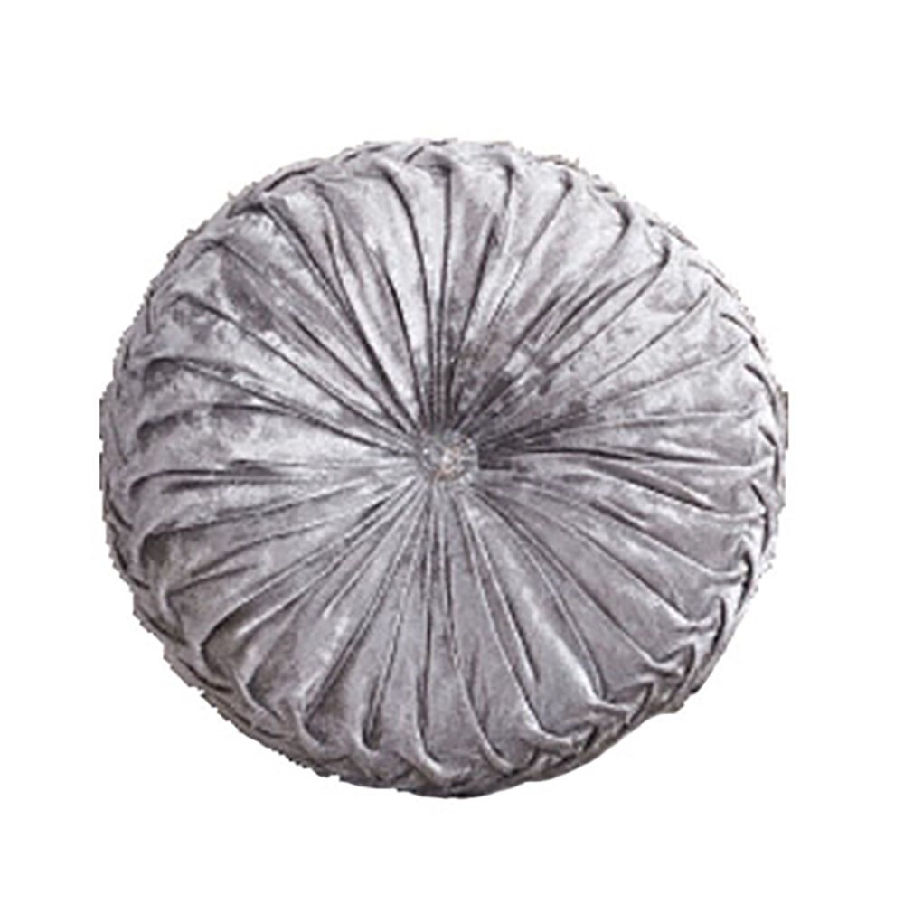 Europese Stijl Fluwelen Geplooide Pompoen Kussen Ronde Decoratieve Sofa Sierkussen Kussen Sofa Decor Thuis Textiel: Dark Gray