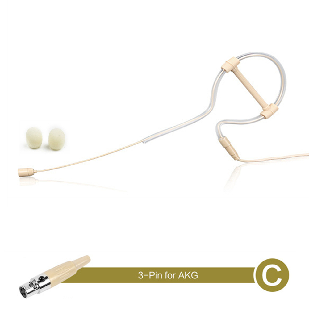 Beige enkele oorhaak Headsetmicrofoon Hoofdmicrofoon Handenvrije bediening 3,5 mm 3-pins 4-pins XLR-stekker met microfoonhoes: Licht Geel