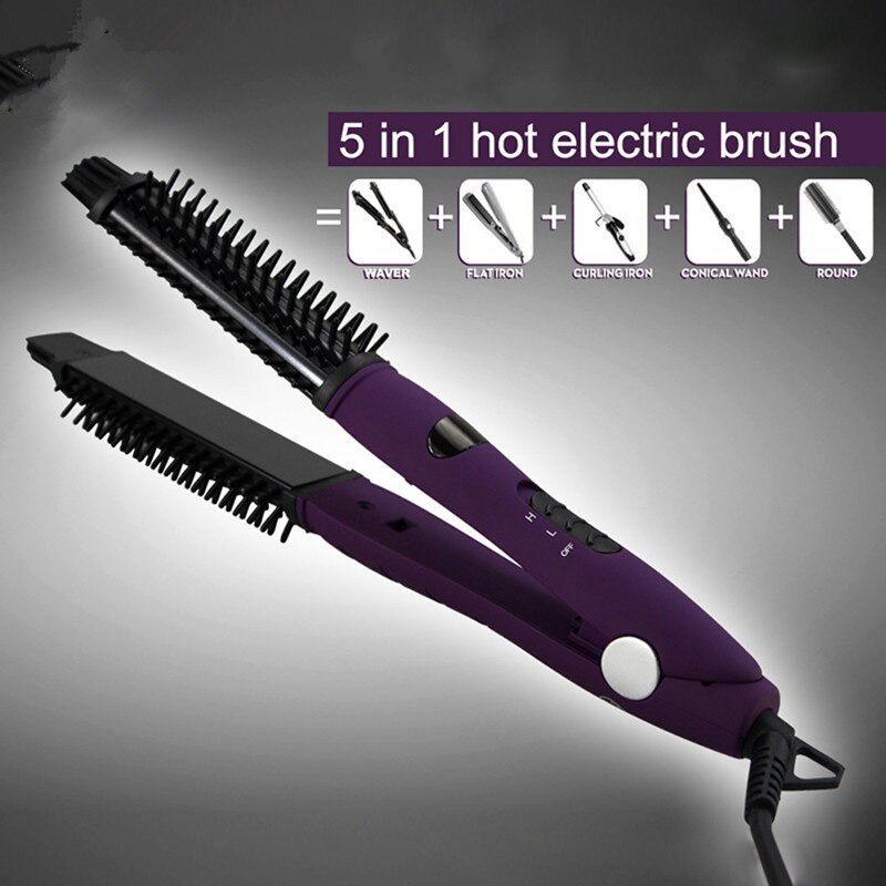 5 in 1 Hair Straightener Hair Iron Mutiful Curling Iron Air Brush Hair Straightening Salon Beauty Styling Tools Heated Brush