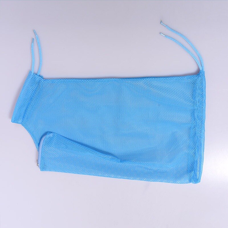 Netting katt pleie dusj bag polyester vaske netting poser justerbar katt sperre bag forhindre riper for bading negler trimming: Blå